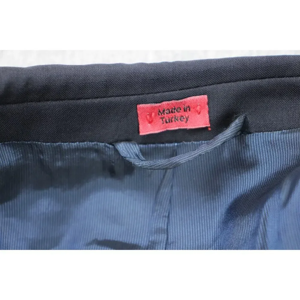 Hugo Boss Blazer‎ Mens 42R Navy Blue 100% Wool 2 Buttons Lined Notch Label